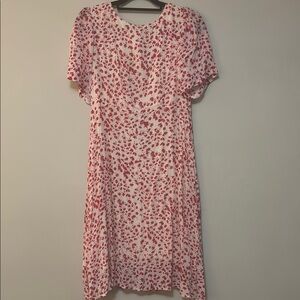 Vici Red and White Patterned Midi Dress